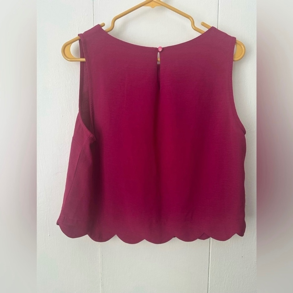 Monteau Magenta/Pink Scallop Edge Crop Top - Picture 2 of 5
